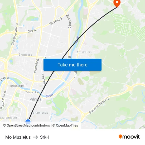 Mo Muziejus to Srk-I map