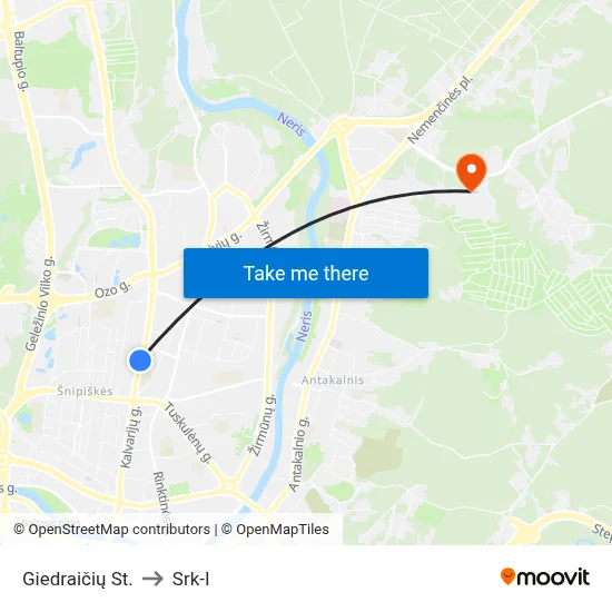 Giedraičių St. to Srk-I map
