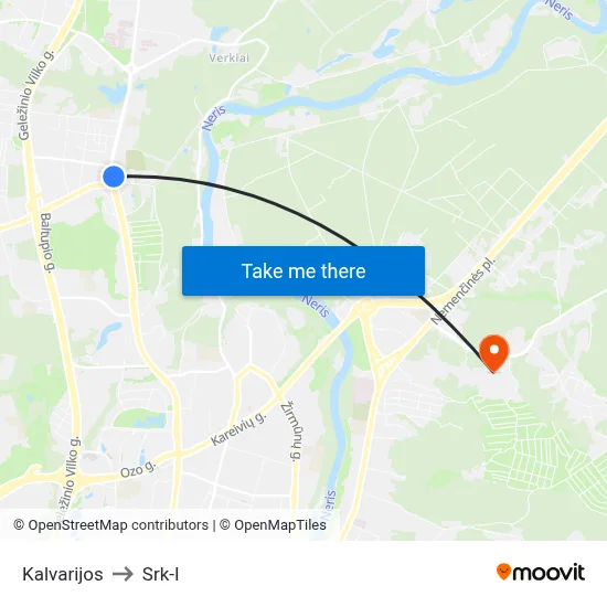 Kalvarijos to Srk-I map