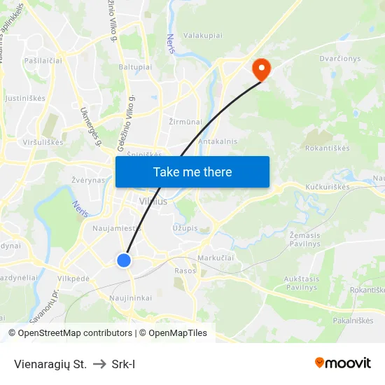 Vienaragių St. to Srk-I map