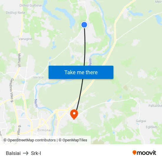 Balsiai to Srk-I map