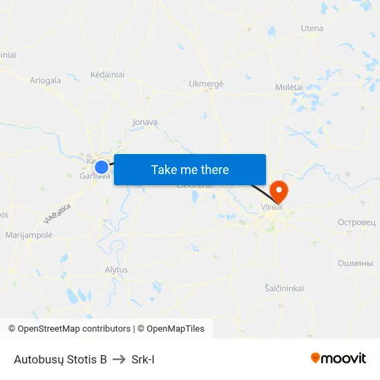 Autobusų Stotis B to Srk-I map