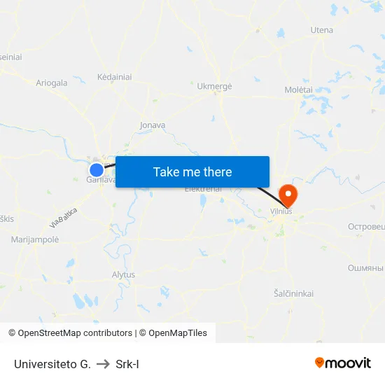 Universiteto G. to Srk-I map
