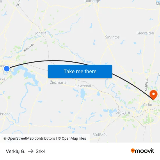 Verkių G. to Srk-I map