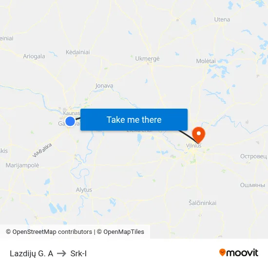 Lazdijų G. A to Srk-I map