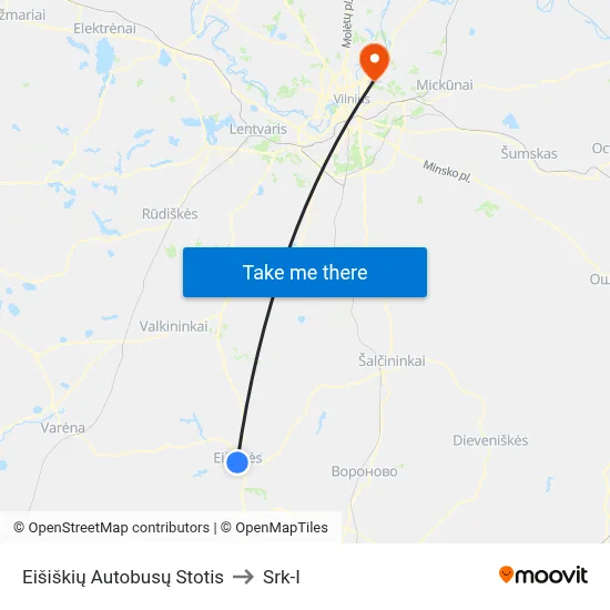 Eišiškių Autobusų Stotis to Srk-I map