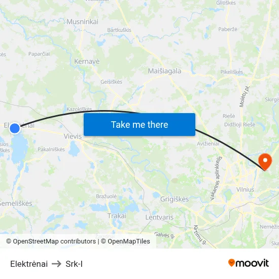 Elektrėnai to Srk-I map