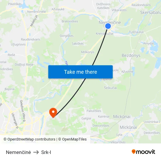 Nemenčinė to Srk-I map