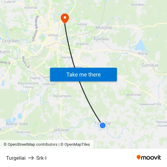Turgeliai to Srk-I map