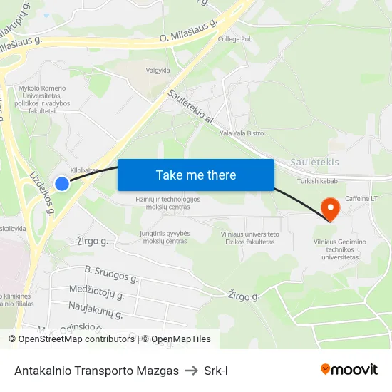 Antakalnio Transporto Mazgas to Srk-I map