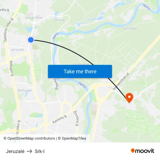 Jeruzalė to Srk-I map