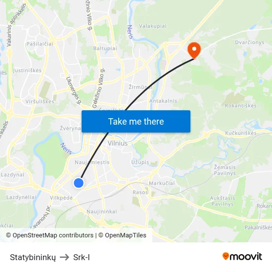 Statybininkų to Srk-I map