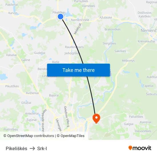 Pikeliškės to Srk-I map