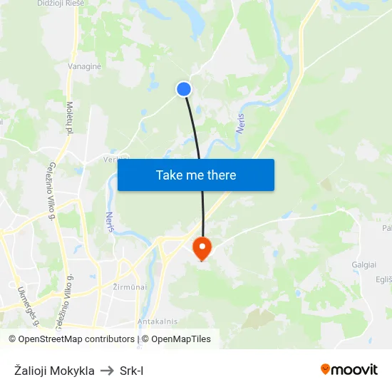 Žalioji Mokykla to Srk-I map