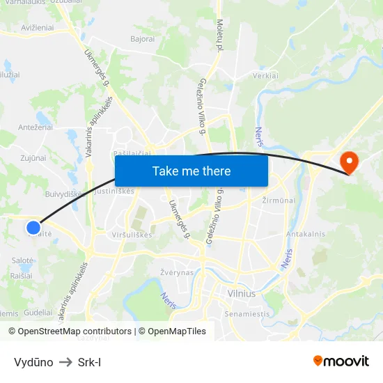 Vydūno to Srk-I map