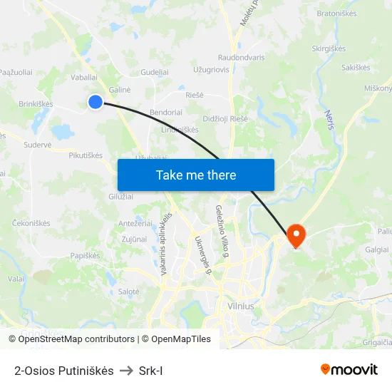 2-Osios Putiniškės to Srk-I map