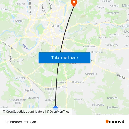 Prūdiškės to Srk-I map