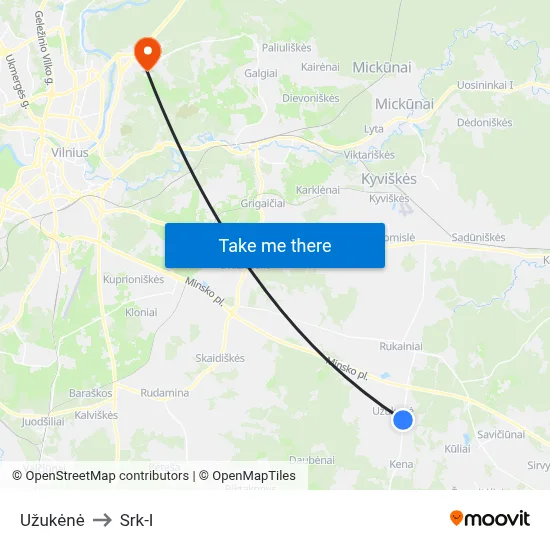Užukėnė to Srk-I map