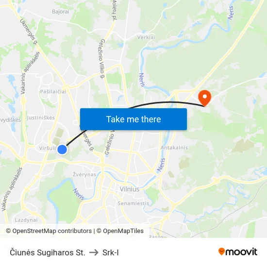 Čiunės Sugiharos St. to Srk-I map