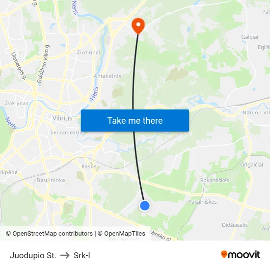 Juodupio St. to Srk-I map