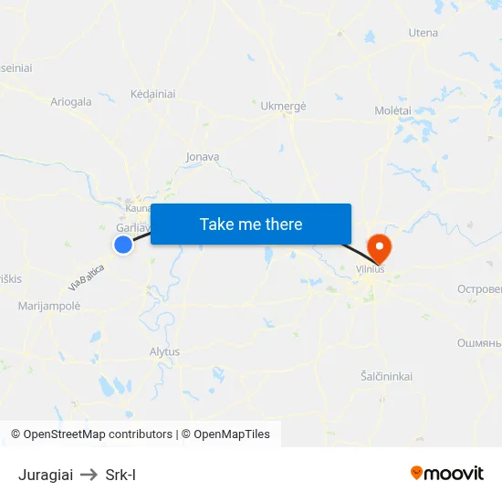 Juragiai to Srk-I map