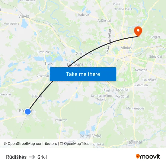 Rūdiškės to Srk-I map