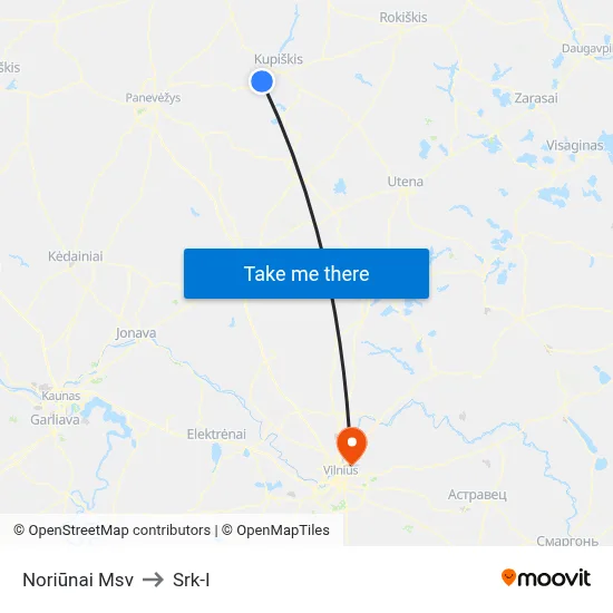 Noriūnai Msv to Srk-I map