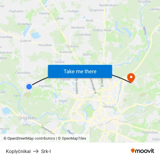 Koplyčnikai to Srk-I map