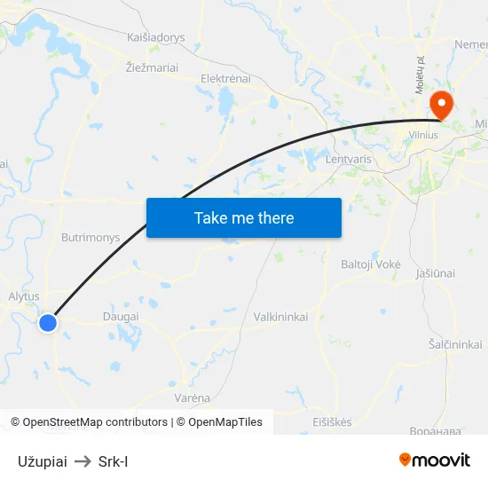 Užupiai to Srk-I map