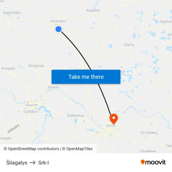 Šilagalys to Srk-I map