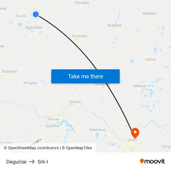 Degučiai to Srk-I map