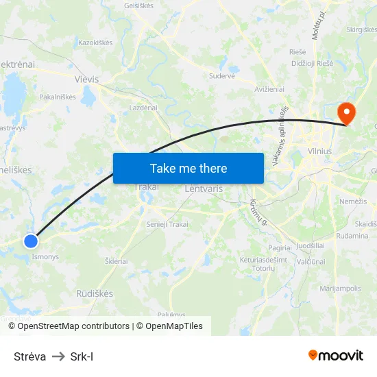 Strėva to Srk-I map