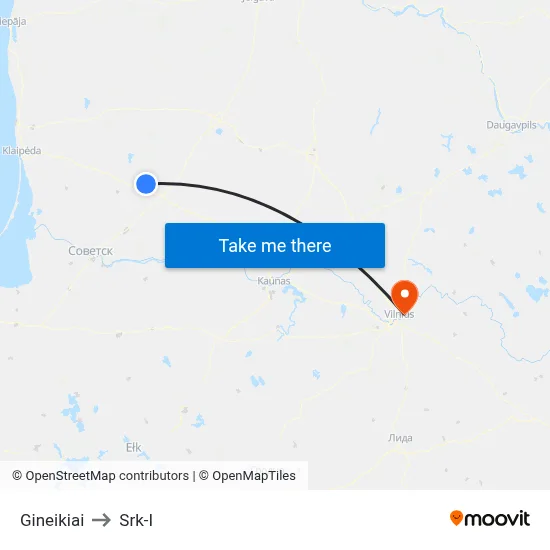 Gineikiai to Srk-I map