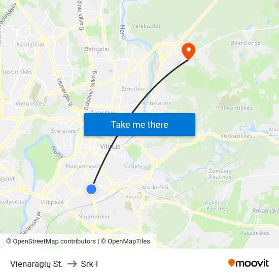 Vienaragių St. to Srk-I map