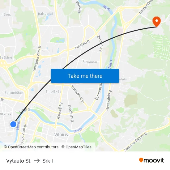 Vytauto St. to Srk-I map