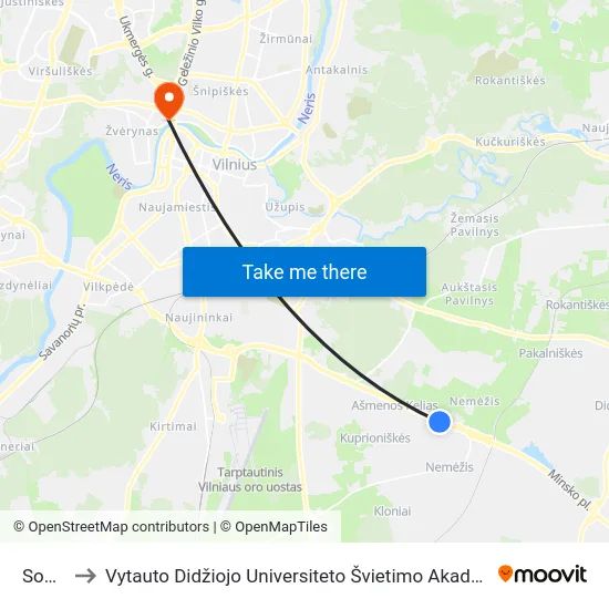 Sodai to Vytauto Didžiojo Universiteto Švietimo Akademija map