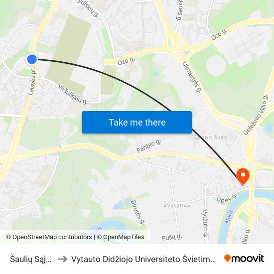 Šaulių Sąjunga to Vytauto Didžiojo Universiteto Švietimo Akademija map