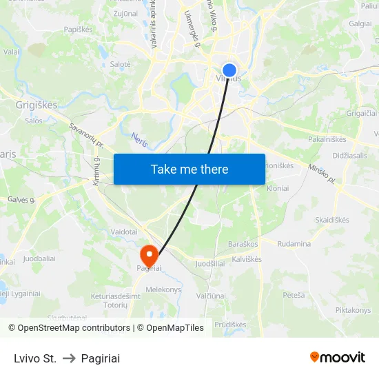 Lvivo St. to Pagiriai map