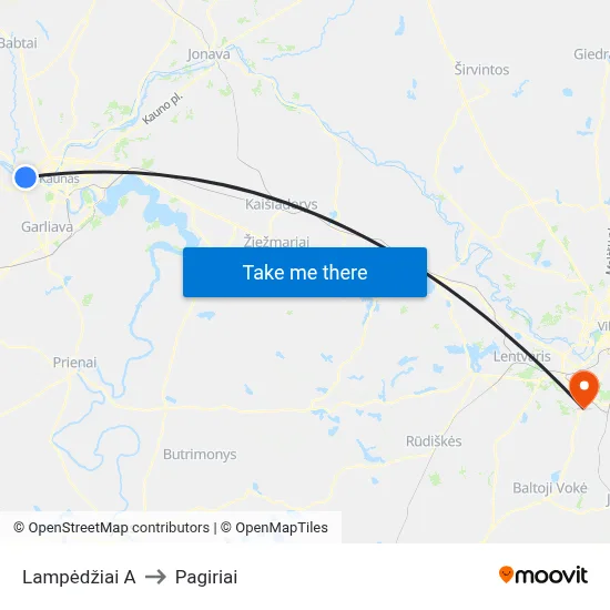 Lampėdžiai A to Pagiriai map