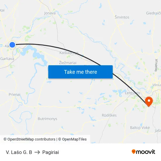 V. Lašo G. B to Pagiriai map