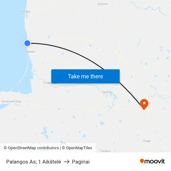 Palangos As; 1 Aikštelė to Pagiriai map