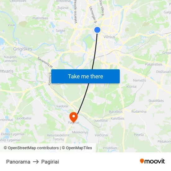 Panorama to Pagiriai map