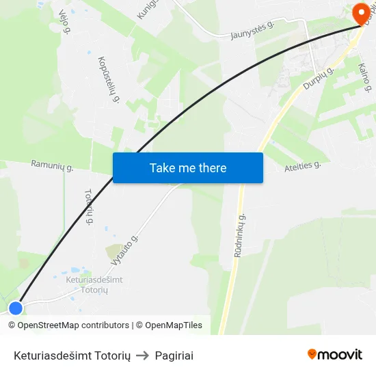 Keturiasdešimt Totorių to Pagiriai map