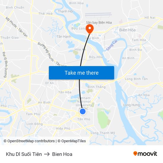 Khu Dl Suối Tiên to Bien Hoa map