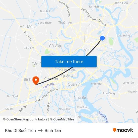 Khu Dl Suối Tiên to Binh Tan map