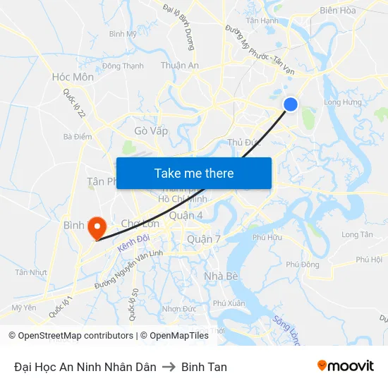 Đại Học An Ninh Nhân Dân to Binh Tan map