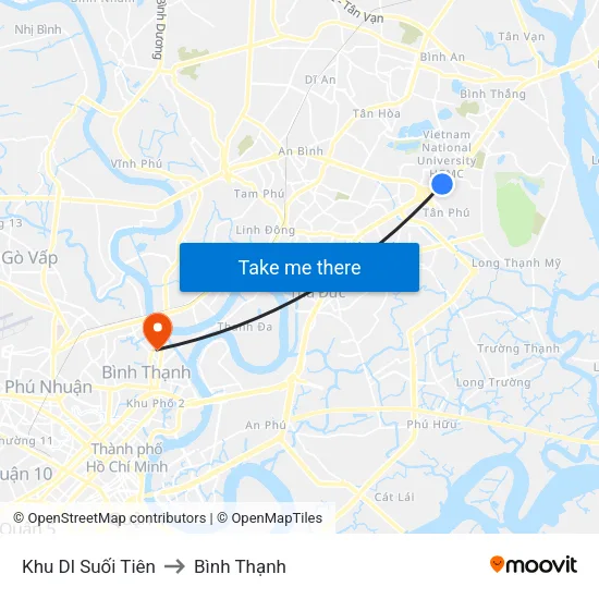 Khu Dl Suối Tiên to Bình Thạnh map