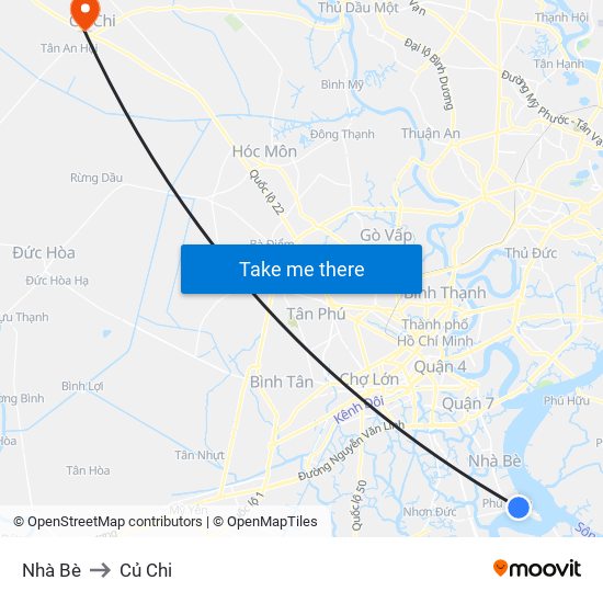 Nhà Bè to Củ Chi map