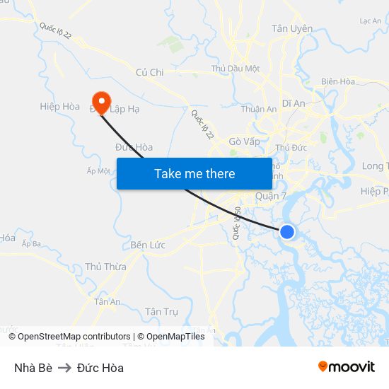 Nhà Bè to Đức Hòa map