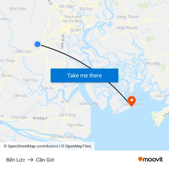 Bến Lức to Cần Giờ map